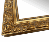 Bella French Ornate Embossed Framed Wall Mirror Antique Gold Finish - West Frames